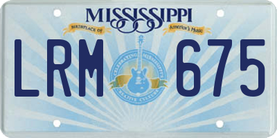 MS license plate LRM675