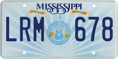 MS license plate LRM678