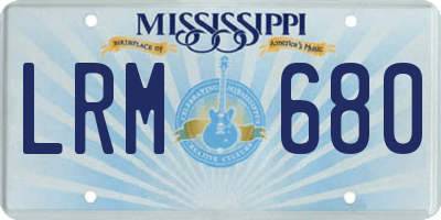 MS license plate LRM680