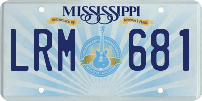 MS license plate LRM681