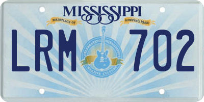 MS license plate LRM702