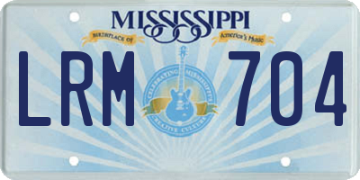 MS license plate LRM704