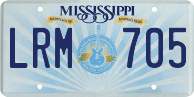 MS license plate LRM705