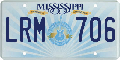 MS license plate LRM706