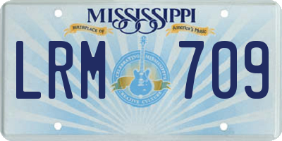 MS license plate LRM709