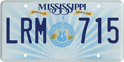 MS license plate LRM715