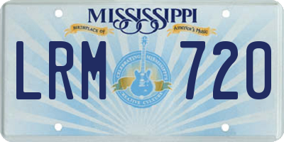MS license plate LRM720