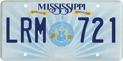 MS license plate LRM721