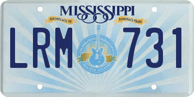 MS license plate LRM731