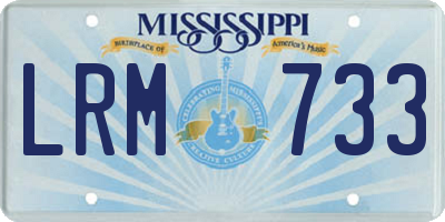 MS license plate LRM733