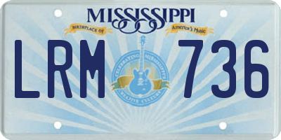 MS license plate LRM736
