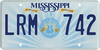 MS license plate LRM742