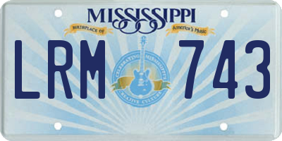 MS license plate LRM743