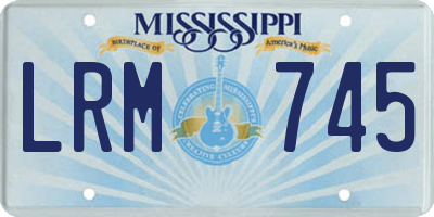 MS license plate LRM745