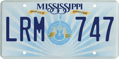 MS license plate LRM747