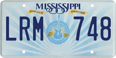 MS license plate LRM748