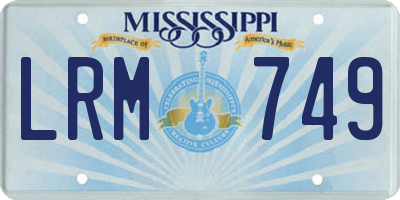 MS license plate LRM749