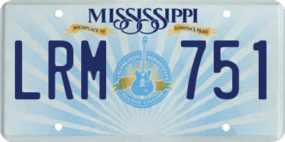 MS license plate LRM751