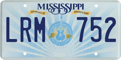 MS license plate LRM752