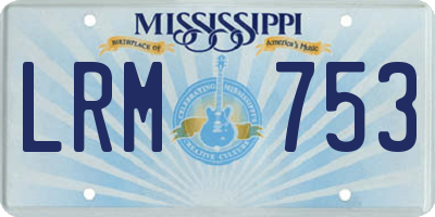 MS license plate LRM753