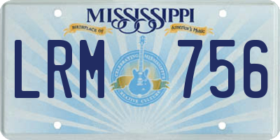 MS license plate LRM756