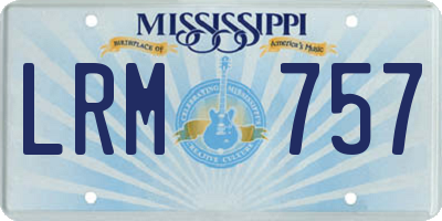 MS license plate LRM757