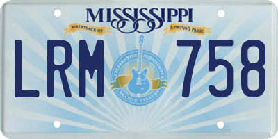 MS license plate LRM758
