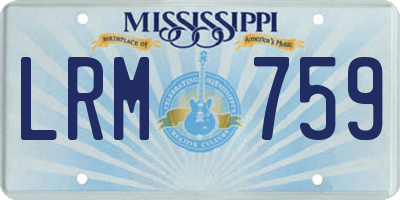 MS license plate LRM759