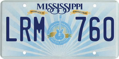 MS license plate LRM760