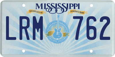 MS license plate LRM762