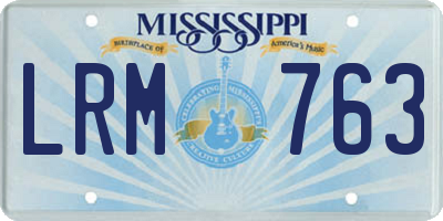 MS license plate LRM763