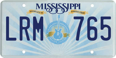 MS license plate LRM765