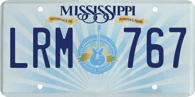 MS license plate LRM767