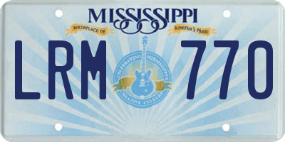 MS license plate LRM770