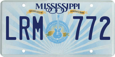 MS license plate LRM772