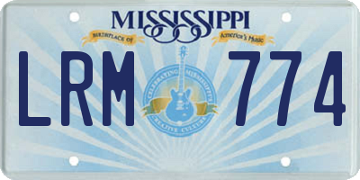 MS license plate LRM774