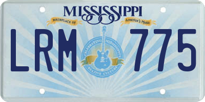 MS license plate LRM775