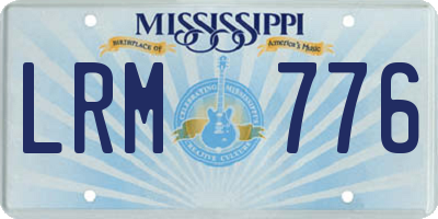 MS license plate LRM776