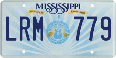 MS license plate LRM779