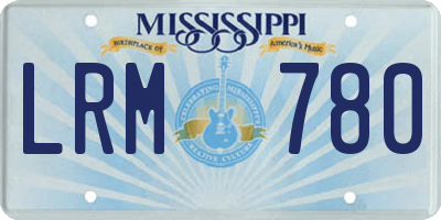 MS license plate LRM780