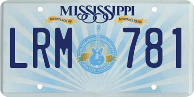 MS license plate LRM781