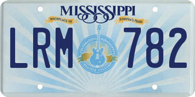 MS license plate LRM782