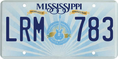 MS license plate LRM783