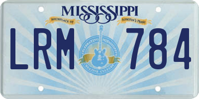 MS license plate LRM784