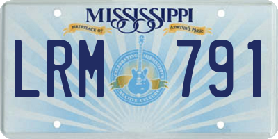 MS license plate LRM791