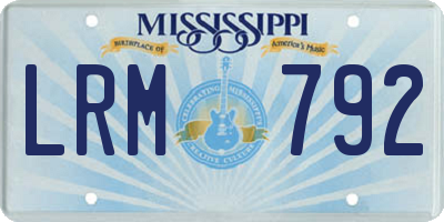 MS license plate LRM792