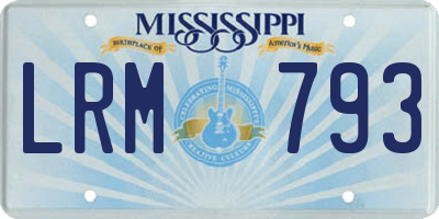 MS license plate LRM793