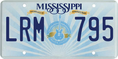 MS license plate LRM795