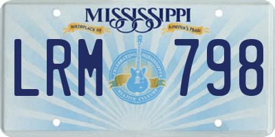 MS license plate LRM798