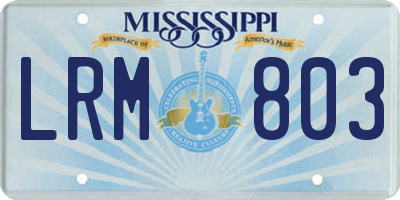 MS license plate LRM803